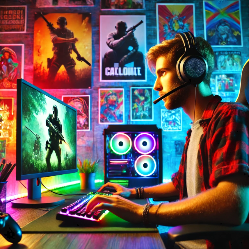 Image d'un mec qui joue à la gameboy